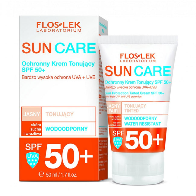 Floslek Sun Care ochronny krem tonujący skóra sucha i wrażliwa SPF50+ 50ml