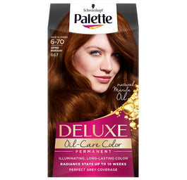 Palette Deluxe Oil-Care Color farba do włosów trwale koloryzująca z mikroolejkami 667 (6-70) Miedziany Mahoń