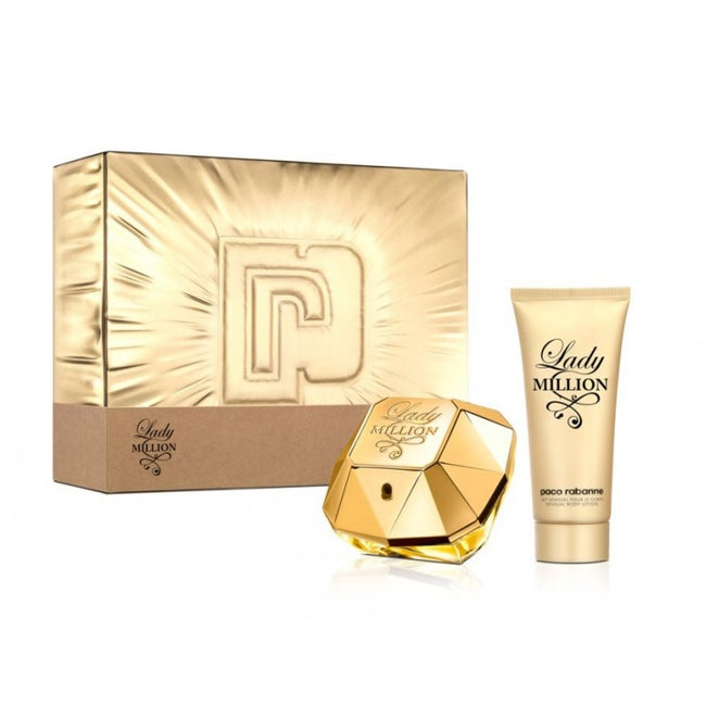 Paco Rabanne Lady Million zestaw woda perfumowana spray 80ml + balsam do ciała 100ml