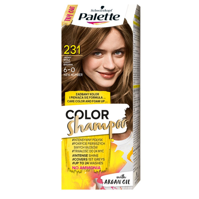 Palette Color Shampoo szampon koloryzujący do włosów do 24 myć 231 (6-0) Jasny Brąz