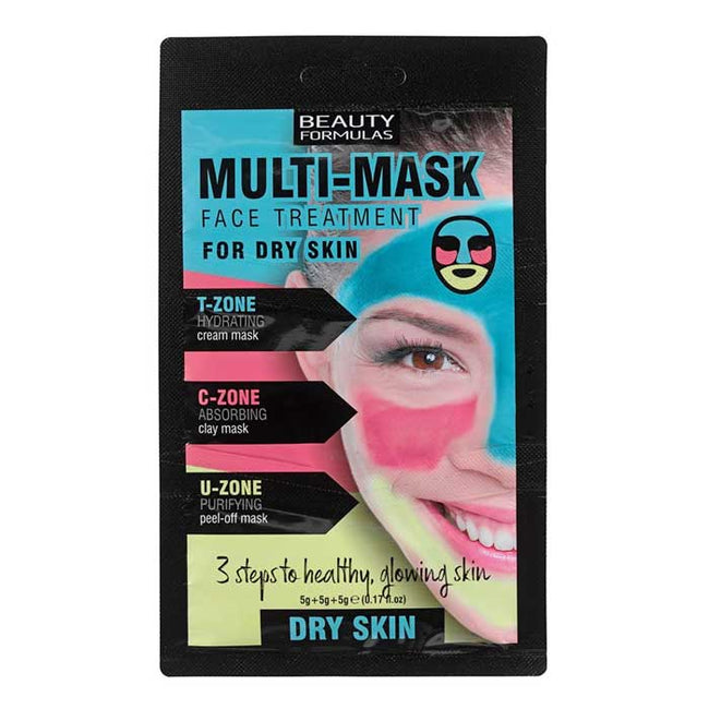 Beauty Formulas Multi Mask Face Treatment zabieg na twarz do cery suchej 3x5g