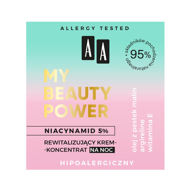 AA My Beauty Power Niacynamid 5% rewitalizujący krem-koncentrat na noc 50ml