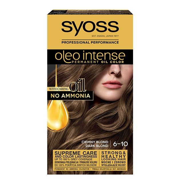 Syoss Oleo Intense farba do włosów trwale koloryzująca z olejkami 6-10 Ciemny Blond