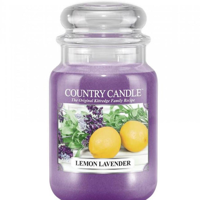 Country Candle Duża świeca zapachowa z dwoma knotami Lemon Lavender 652g