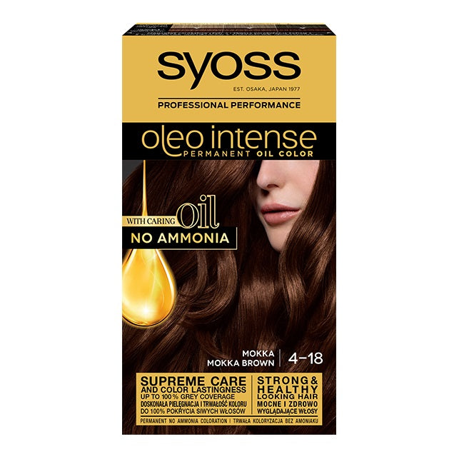 Syoss Oleo Intense farba do włosów trwale koloryzująca z olejkami 4-18 Mokka