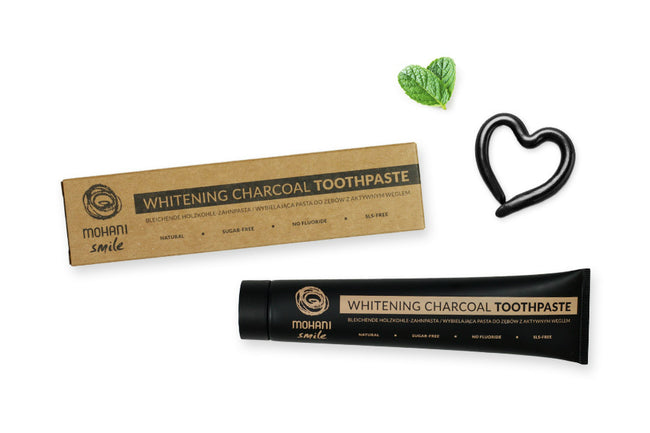 Mohani Smile Whitening Charcoal Toothpaste naturalna pasta wybielająca z węglem aktywnym 75ml