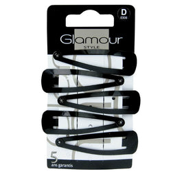 Glamour Klasyczne spinki do włosów Czarne 5szt