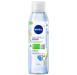 Nivea Naturally Good Shower Gel żel pod prysznic o zapachu kwiatu bawełny z BIO olejkiem 300ml