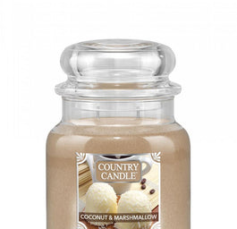 Country Candle Średnia świeca zapachowa z dwoma knotami Coconut Marshmallow 453g